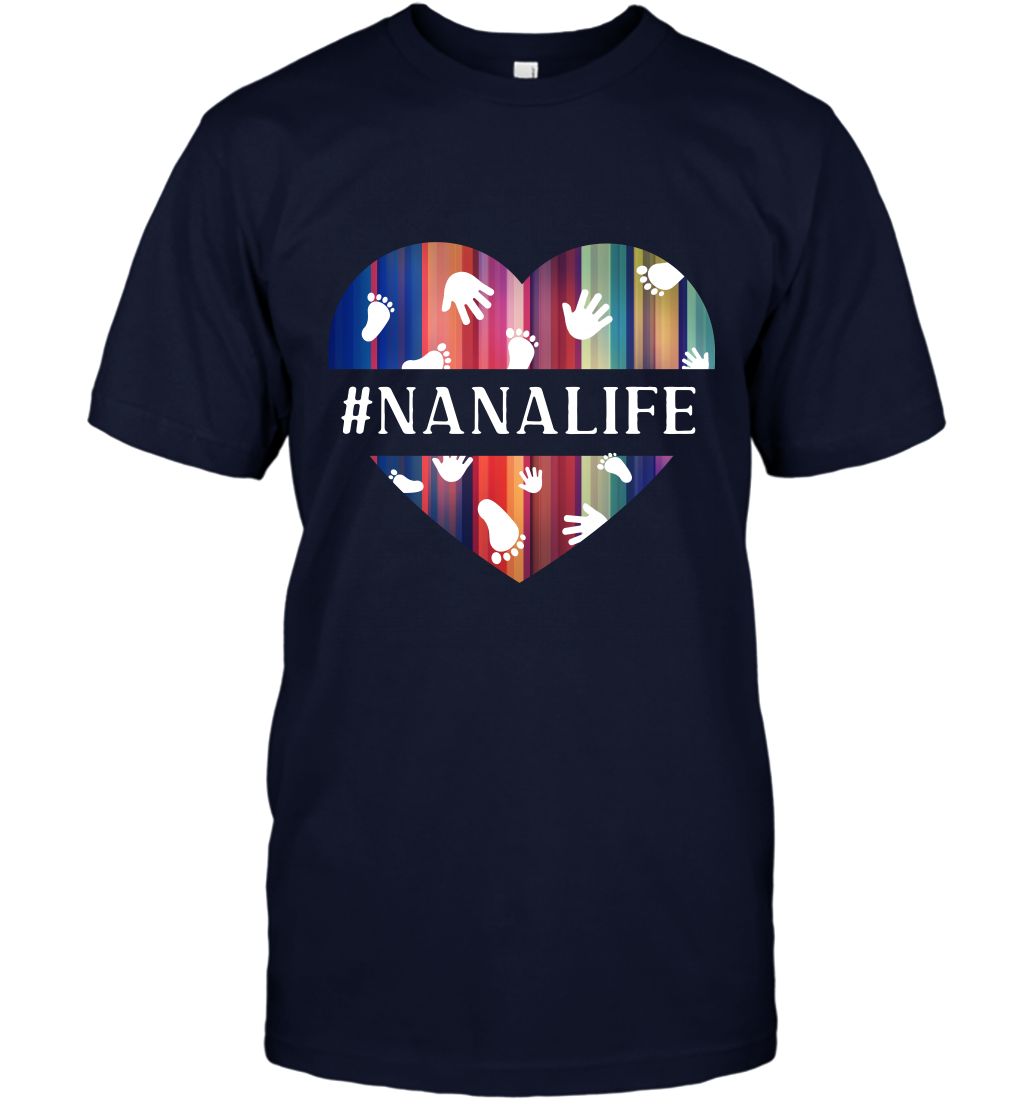 Hash Tag Nana Life Grandmom Shirt T-Shirt Navy