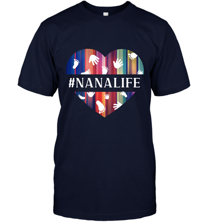 Hash Tag Nana Life Grandmom Shirt T-Shirt Navy