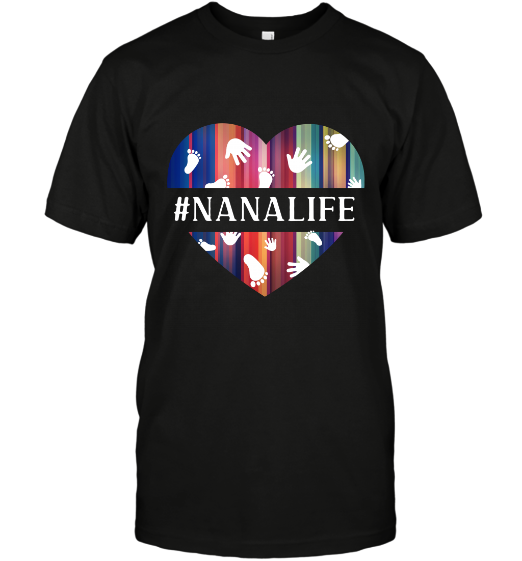 Hash Tag Nana Life Grandmom Shirt T-Shirt Black