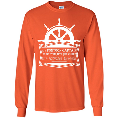 I'm A Pontoon Captain T-shirt Orange