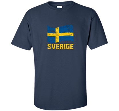 Swedish Flag, Sverige Souvenir Vintage T-Shirt t-shirt Navy