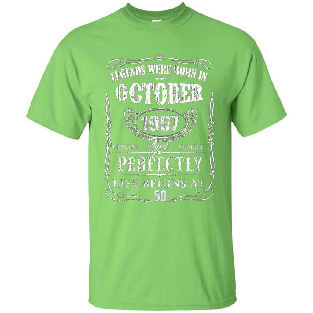 Legends Were Born In October 1967 T-shirt Lime