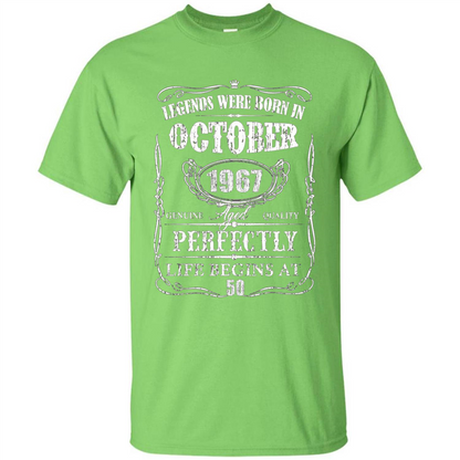 Legends Were Born In October 1967 T-shirt Lime