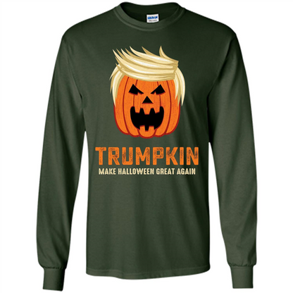 Halloween Trumpkin Funny T-Shirt Make Halloween Great Again Forest Green
