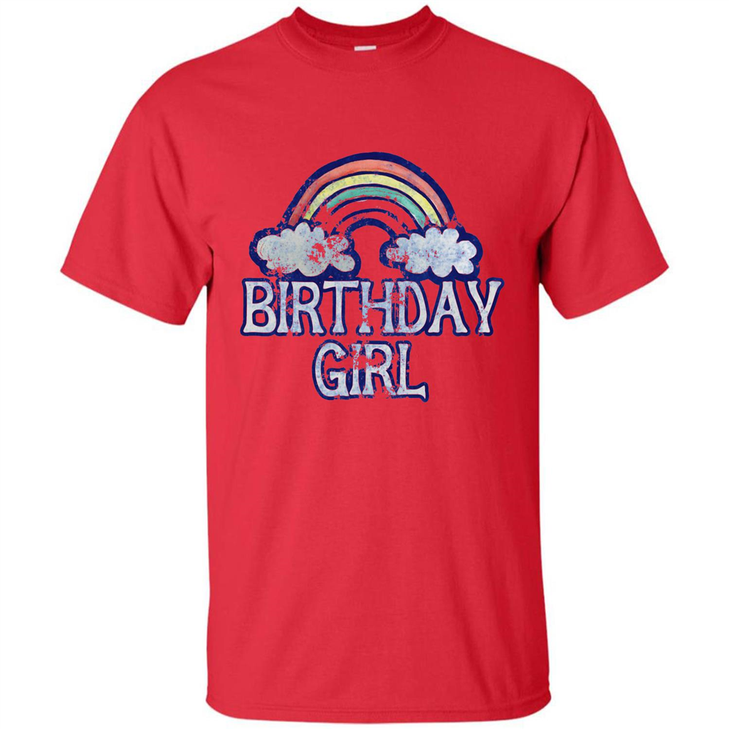Birthday Girl Rainbow T-shirt Red