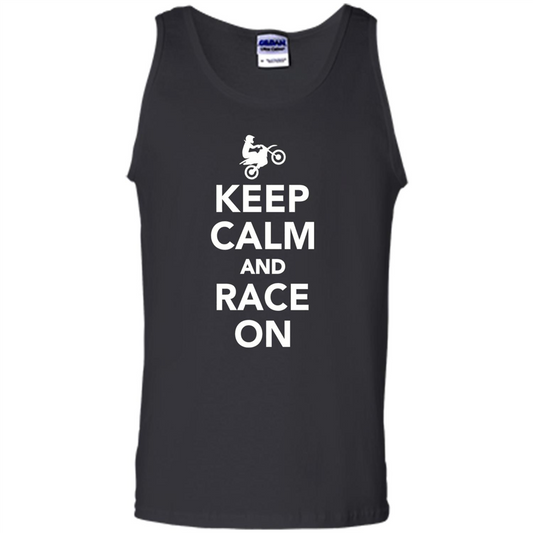 Keep Calm And Race On Motorcross T-shirt Royal