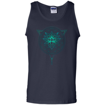 Lotus Flower Of Life T-shirt Mandala in Geometric Triangle Navy