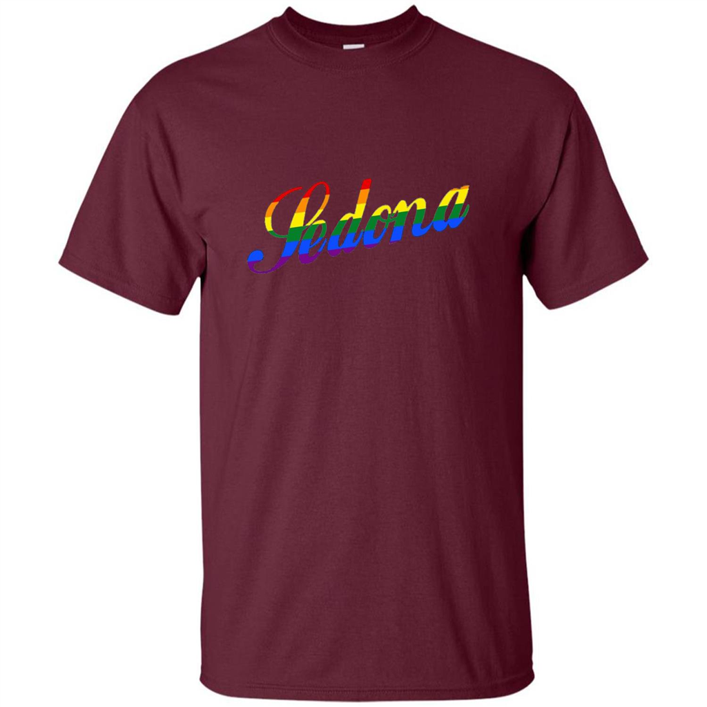 Sedona AZ Arizona LGBTQ Rainbow Flag T-shirt Maroon