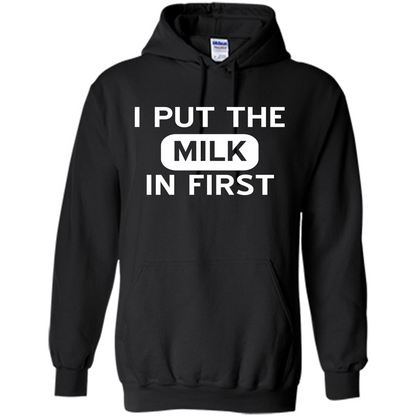 England British Biscuit Cereal T-shirt I Put The Milk In First Black