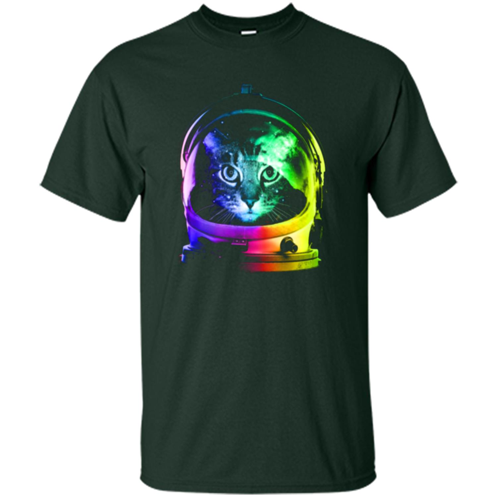 Astronaut Cat T-shirt Forest Green