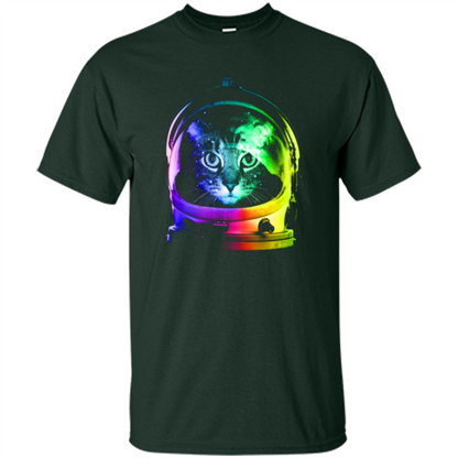 Astronaut Cat T-shirt Forest Green