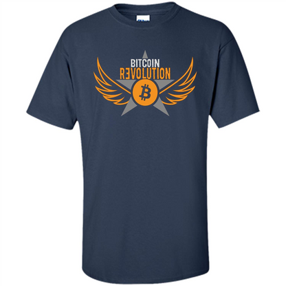Bitcoin T-shirt Cool Cryptocurrency Revolution BTC Logo T-shirt Navy