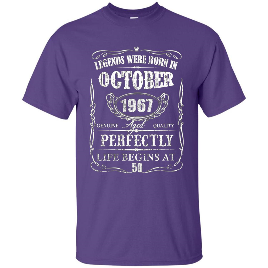 Legends Were Born In October 1967 T-shirt Purple