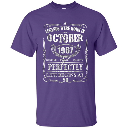 Legends Were Born In October 1967 T-shirt Purple