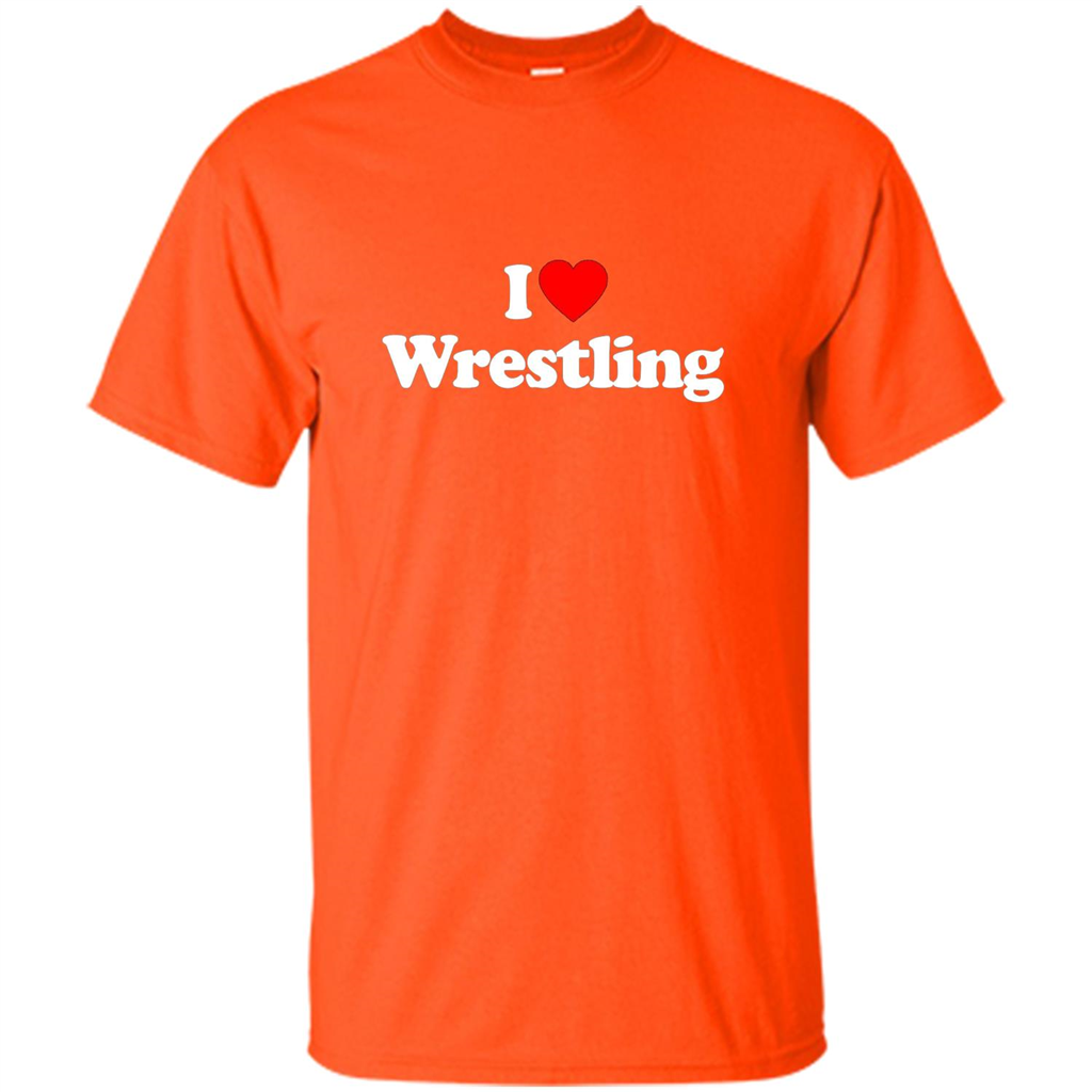 I Love Wrestling T-shirt Orange