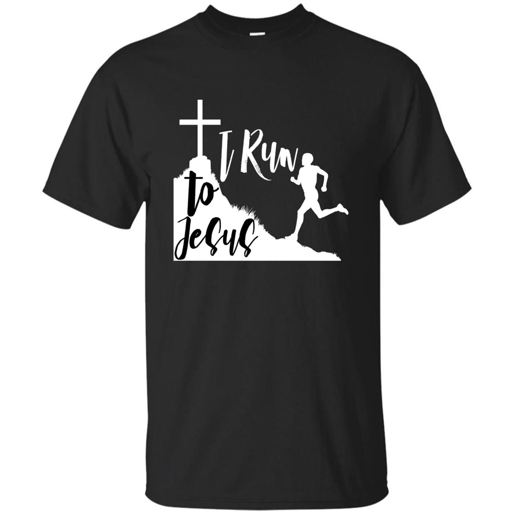 Christian T-shirt I Run To Jesus Black