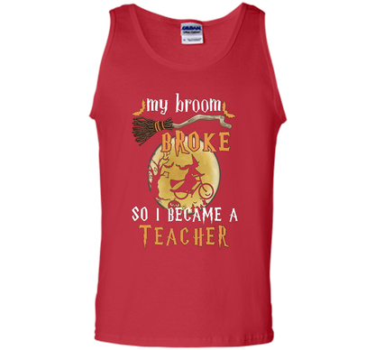 My Broom Broke So I Became A Teacher T-shirt Red