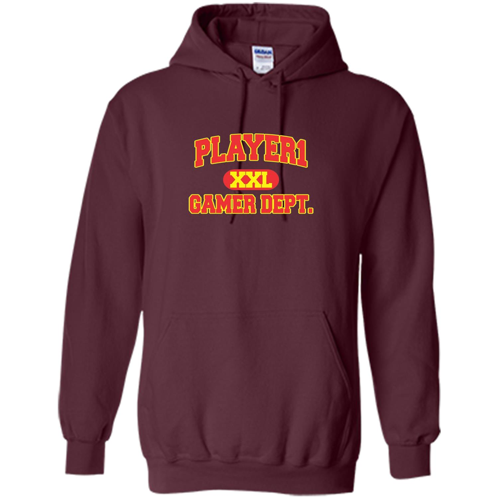Gamer T-shirt Player 1 XXL Gamer Department Maroon