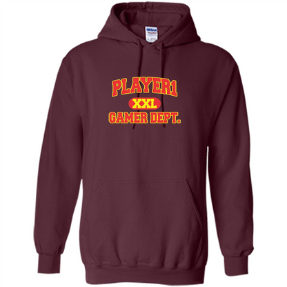 Gamer T-shirt Player 1 XXL Gamer Department Maroon