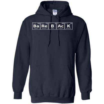 Bareback (Ba-Re-B-Ac-K) Funny Elements Spelling T-shirt Navy