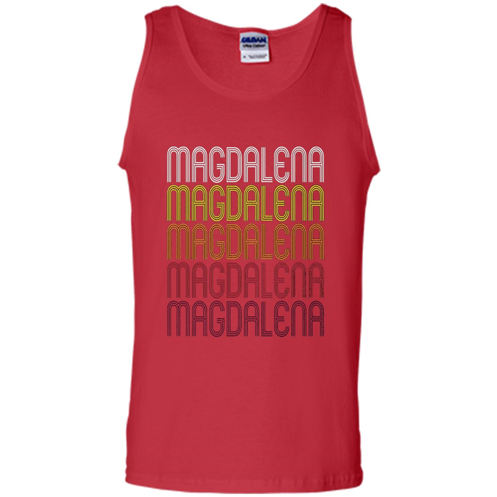 Magdalena Retro Wordmark Pattern T-shirt Red