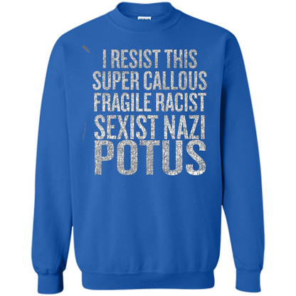 I Resist This Super Callous Fragile Racist Sexist Nazi Potus T-shirt Royal