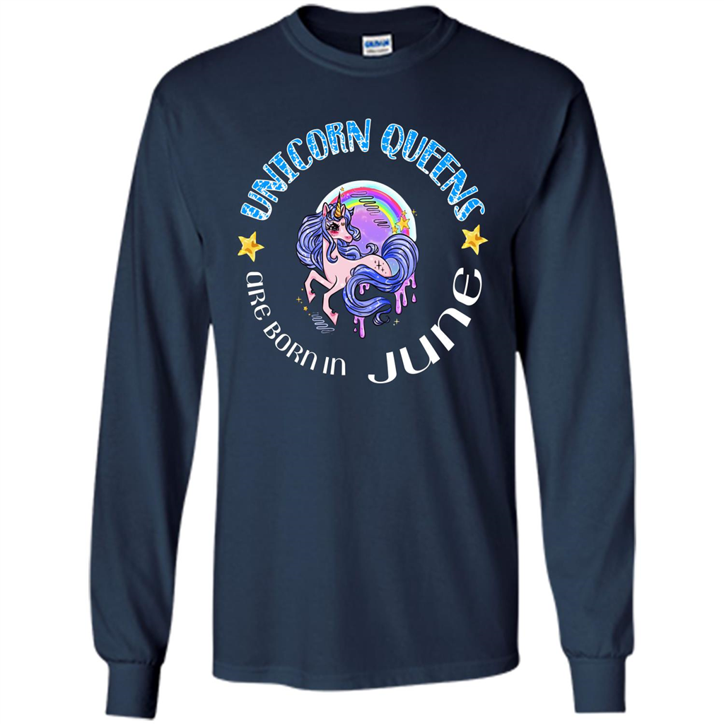 June Unircorn T-shirt Unicorn Queens Are Born June Navy