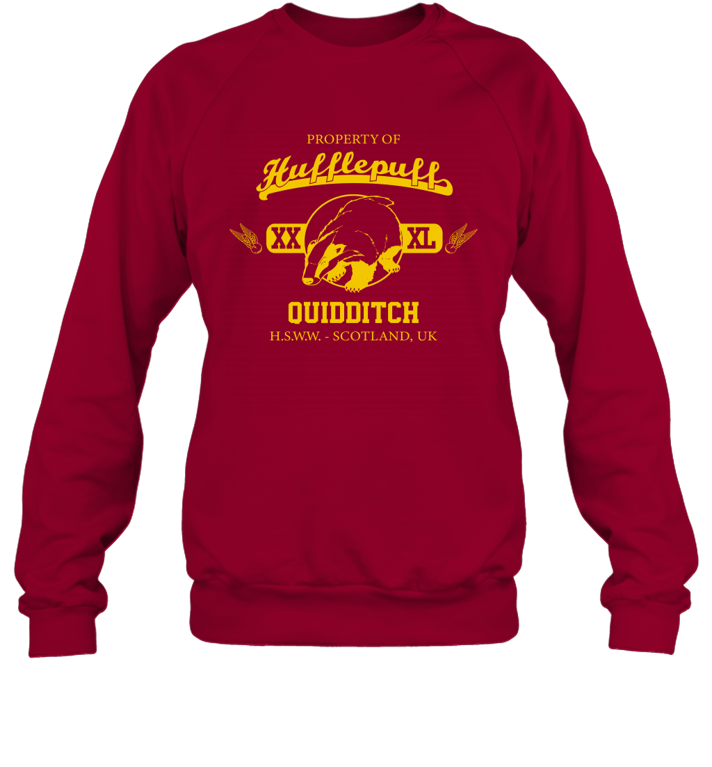 Property Of Hufflepuff Quidditch Harry Potter Sweatshirt Sweatshirt Cardinal Red