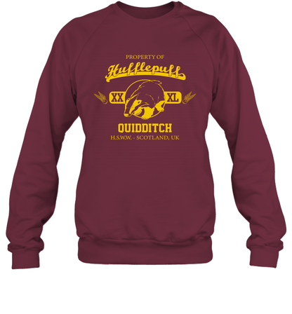 Property Of Hufflepuff Quidditch Harry Potter Sweatshirt Sweatshirt Maroon