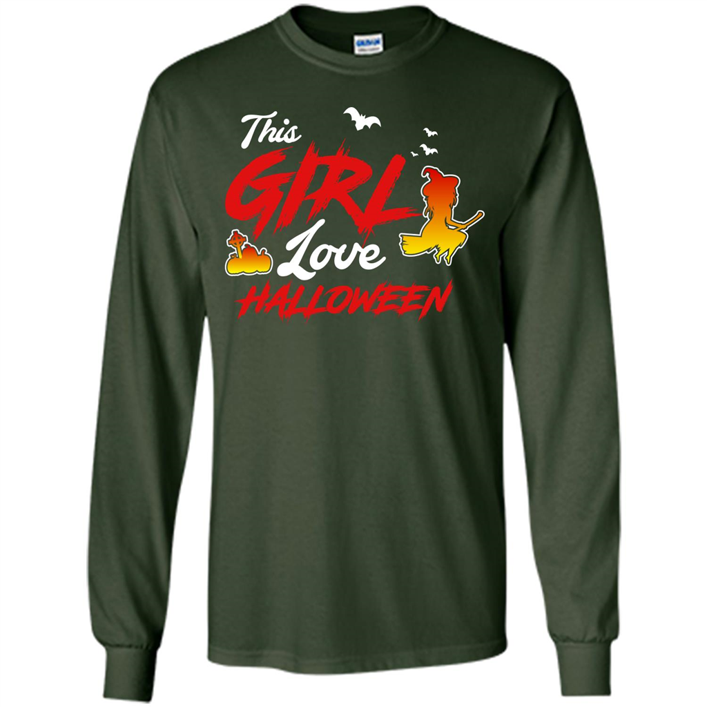 Halloween T-shirt This Girl Love Halloween Forest Green
