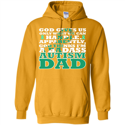 Autism Dad. I'm A Badass Autism Dad T-shirt Gold