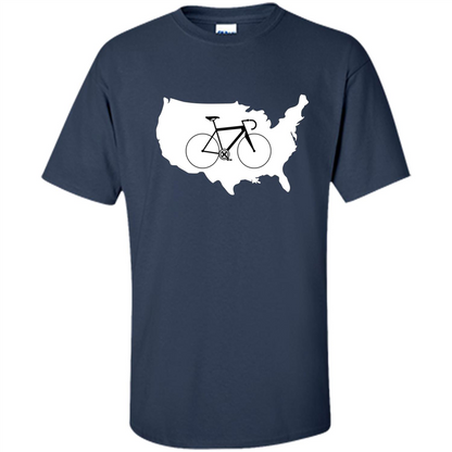 Bicycle America T-shirt USA States Road Bike Navy