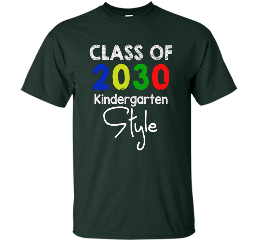 Kindergarten T-shirt Class Of 2030 Kindergarten Style T-shirt Forest Green