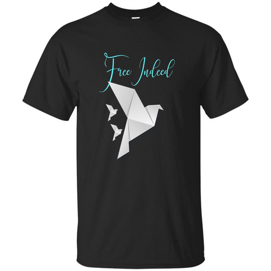 Free Indeed Origami Bird T-shirt Christian T-shirt Black