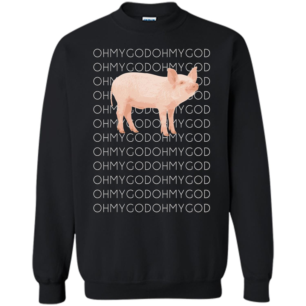 Oh My God Pig T-shirt Cute Pig T-shirt Black