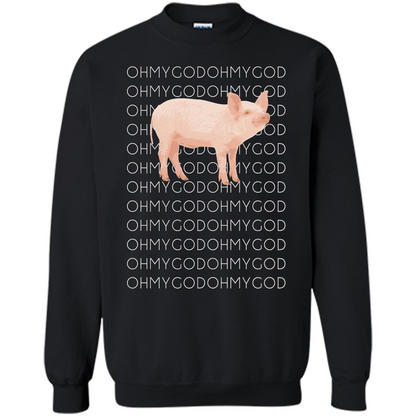 Oh My God Pig T-shirt Cute Pig T-shirt Black