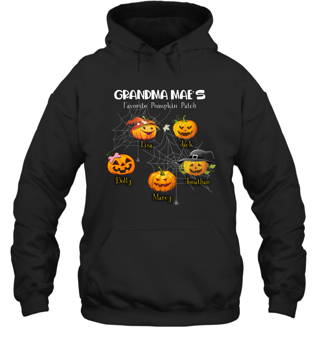 Grandma mae's favorite pumpkin patch Halloween Custom Hoodie Hoodie Black