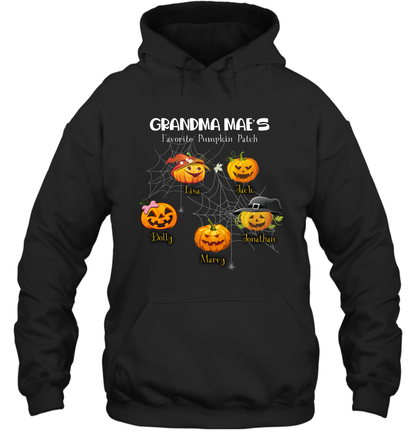 Grandma mae's favorite pumpkin patch Halloween Custom Hoodie Hoodie Black