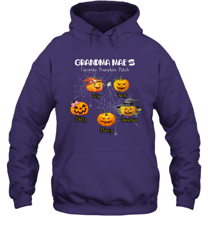 Grandma mae's favorite pumpkin patch Halloween Custom Hoodie Hoodie Purple