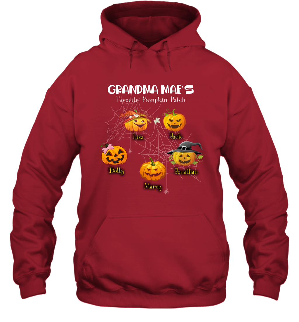 Grandma mae's favorite pumpkin patch Halloween Custom Hoodie Hoodie Red