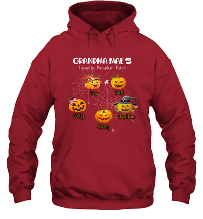 Grandma mae's favorite pumpkin patch Halloween Custom Hoodie Hoodie Red