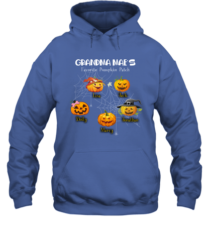 Grandma mae's favorite pumpkin patch Halloween Custom Hoodie Hoodie Royal