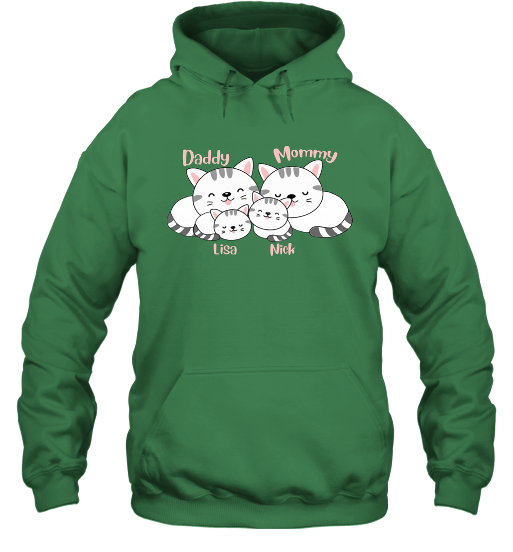 Cats and family name member ( Customized Name ) Hoodie Hoodie Irish
