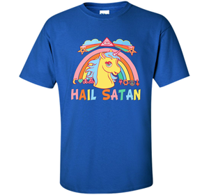 Unicorn Hail Satan Death Metal Rainbown T-shirt