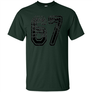 Number 67 T-shirt - Grungy Sports Team T-shirt