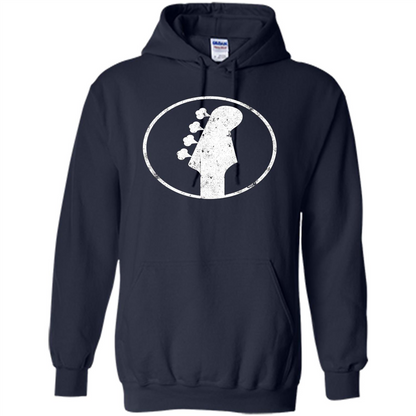 Bass Player - 4 String Headstock Distressed Bass T-shirt Navy