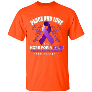 Peace And Love And Hope For A Cure Crohn's and Colitis Awareness T-shirt