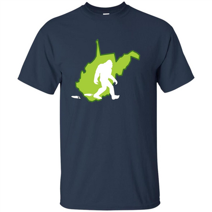 West Virginia State Bigfoot Hunter T-shirt Navy