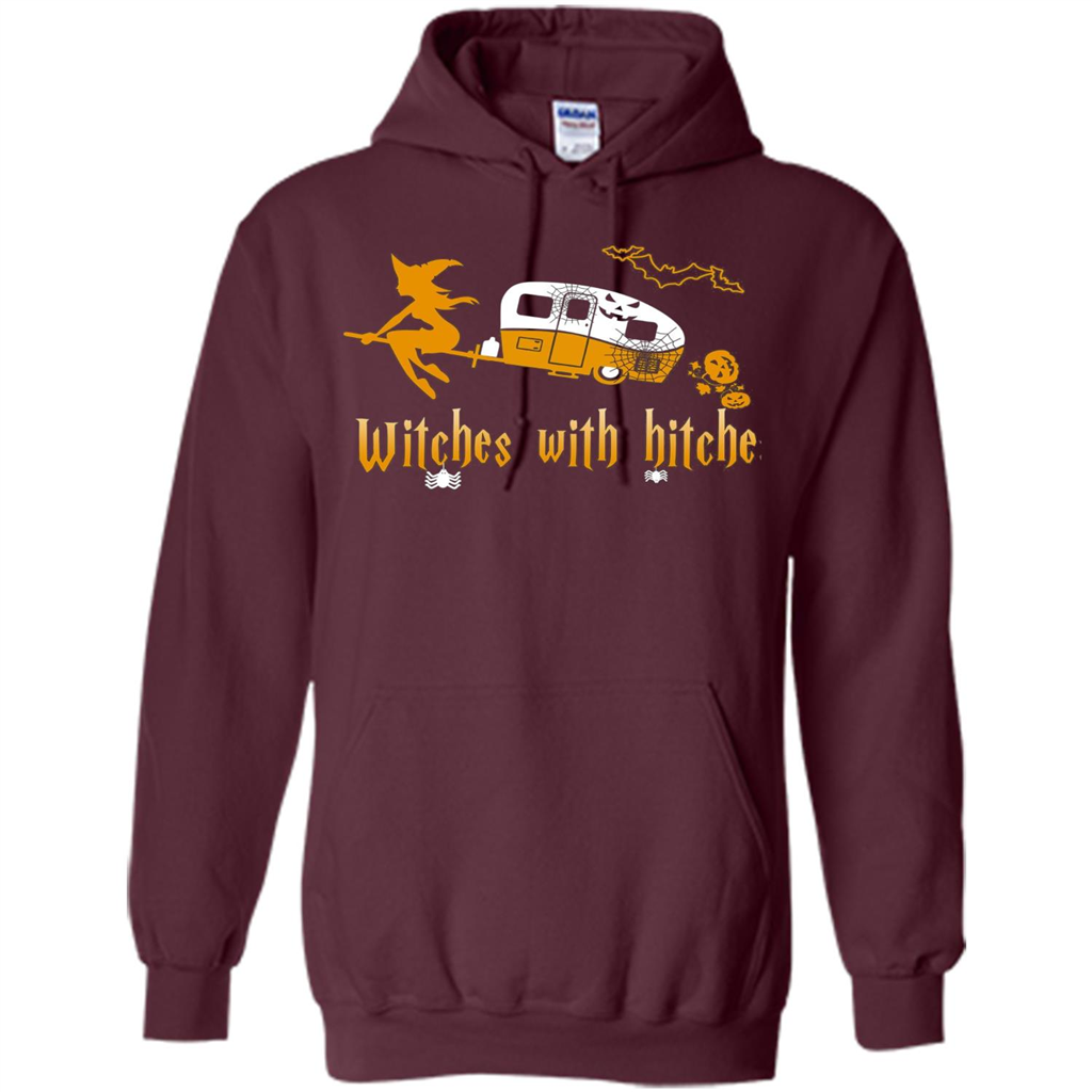 Halloween T-shirt Witches With Hitches T-shirt Maroon