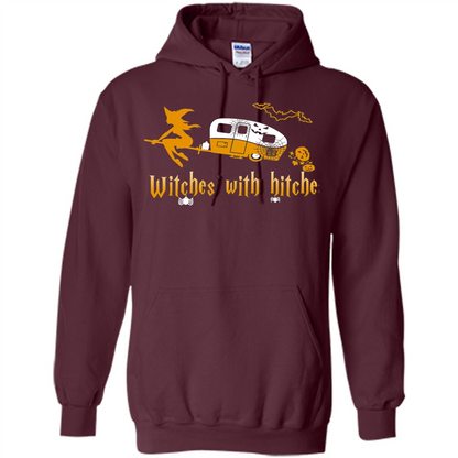 Halloween T-shirt Witches With Hitches T-shirt Maroon